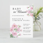 Baby in Bloom Baby shower Invitation Kaart (Staand voorkant)