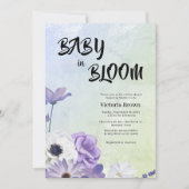 Baby in Bloom Baby shower Invitation Kaart (Voorkant)
