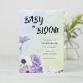 Baby in Bloom Baby shower Invitation Kaart (Staand voorkant)
