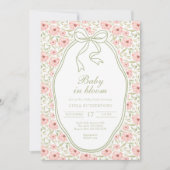 Baby in Bloom Baby shower Invitation Kaart (Voorkant)