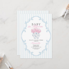 Baby in Bloom Baby shower Invitation Kaart