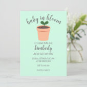 Baby in Bloom Baby shower Invitation Kaart (Staand voorkant)