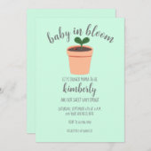 Baby in Bloom Baby shower Invitation Kaart (Voorkant / Achterkant)