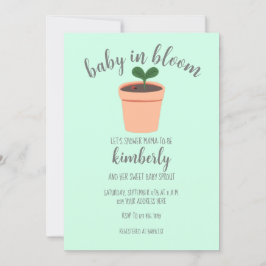 Baby in Bloom Baby shower Invitation Kaart