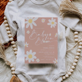 Baby in Bloom Baby shower Invitation pink Daisy Kaart