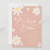 Baby in Bloom Baby shower Invitation pink Daisy Kaart (Voorkant)