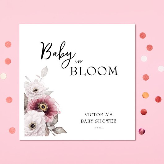 Baby in Bloom Baby shower Invitation Servet