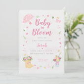 Baby in Bloom Baby Shower Invitation | Spring Kaart (Staand voorkant)