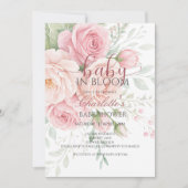 Baby in bloom | baby shower invitation template kaart (Voorkant)