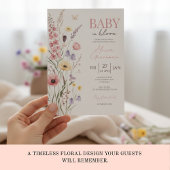 Baby in Bloom Baby Shower Invitation Wildflowers Kaart