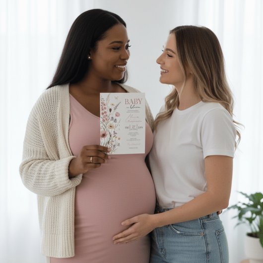 Baby in Bloom Baby Shower Invitation Wildflowers Kaart