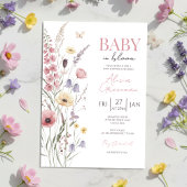 Baby in Bloom Baby Shower Invitation Wildflowers Kaart