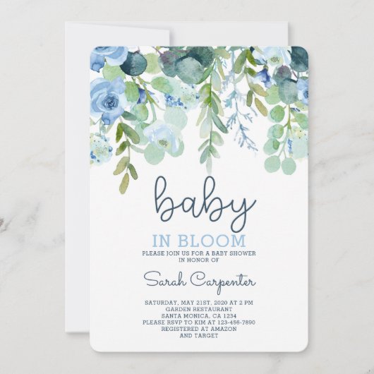 Baby in Bloom baby shower jongen Kaart (Voorkant)