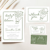 Baby In Bloom Baby Shower Kaart