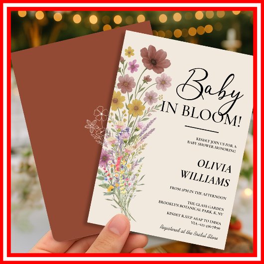 Baby in Bloom Baby Shower Kaart