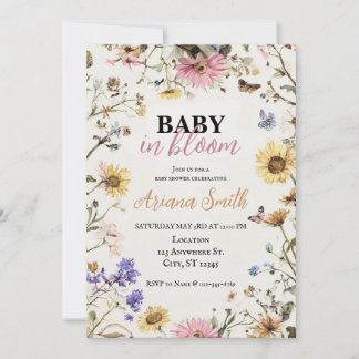 Baby in Bloom Baby shower Kaart
