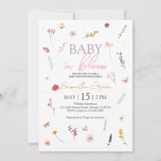 Baby in Bloom Baby shower Kaart