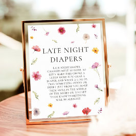 Baby in Bloom Baby shower Late Night Luiers Game Poster