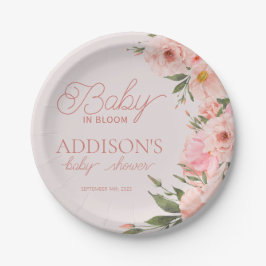 Baby In Bloom Baby shower Lente zomer bloemen Papieren Bordje