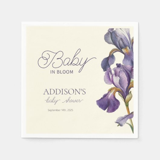 Baby In Bloom Baby shower Lente zomer bloemen Servet (Voorkant)