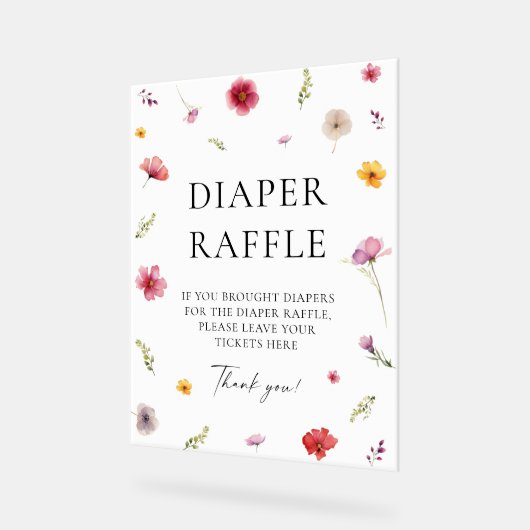 Baby in Bloom Baby shower Luier Raffle Game Acryl Bord (Hoek)