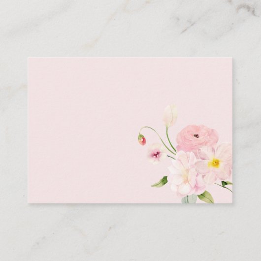 Baby in Bloom Baby shower Luier Raffle Informatiekaartje (Achterkant)