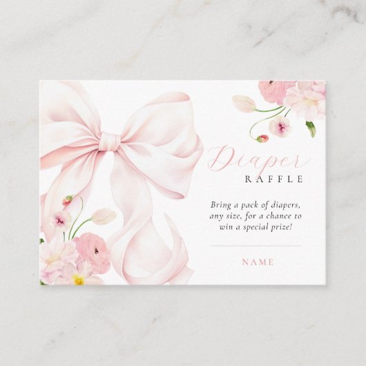 Baby in Bloom Baby shower Luier Raffle Informatiekaartje (Voorkant)