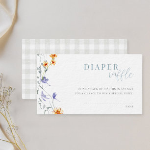 Baby in Bloom Baby shower Luier Raffle Informatiekaartje