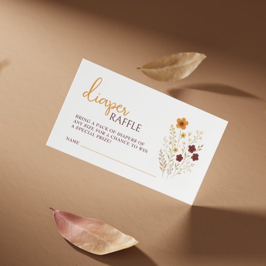 Baby in Bloom Baby shower Luier Raffle Informatiekaartje