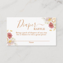 Baby in Bloom baby shower Luier Raffle Kaart