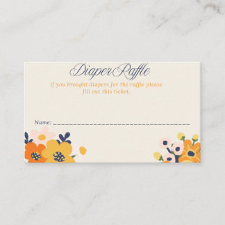 Baby in Bloom Baby shower Luier Raffle kaarten Visitekaartje