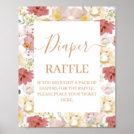 Baby in Bloom Baby shower Luier Raffle teken Poster