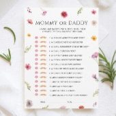 Baby in Bloom Baby shower Mama of Daddy Game Kaart