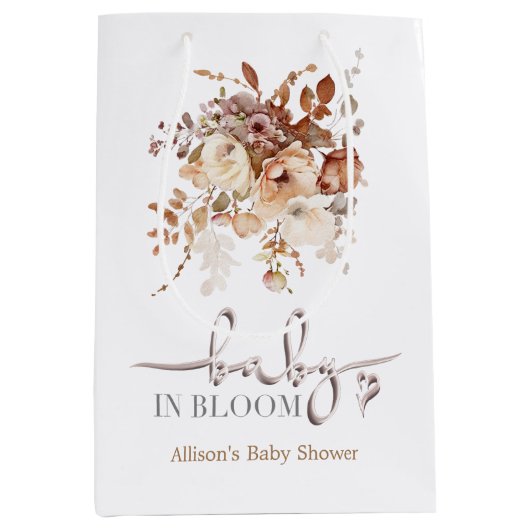 Baby in Bloom Baby shower Medium Cadeauzakje (Voorkant)