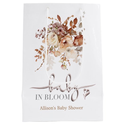 Baby in Bloom Baby shower Medium Cadeauzakje (Achterkant)
