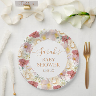 Baby in Bloom Baby shower Meisje Papieren Bordje