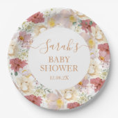 Baby in Bloom Baby shower Meisje Papieren Bordje (Voorkant)