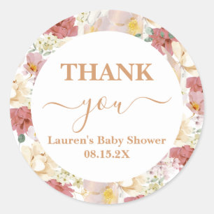 Baby in Bloom Baby shower Meisje Ronde Sticker