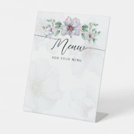 Baby in bloom Baby Shower-menu Reclamebord Met Voetstuk