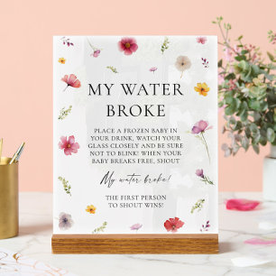 Baby in Bloom Baby shower Mijn Water Broke Game Acryl Bord