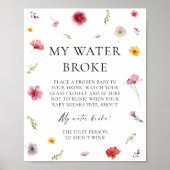 Baby in Bloom Baby shower Mijn Water Broke Game Poster (Voorkant)