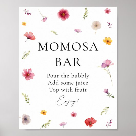 Baby in Bloom Baby shower Momosa Bar Poster (Voorkant)