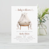 Baby in Bloom Baby shower Nodig Boho Neutral uit Kaart (Staand voorkant)