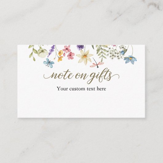 Baby in Bloom Baby shower Opmerking over geschenke Informatiekaartje (Voorkant)