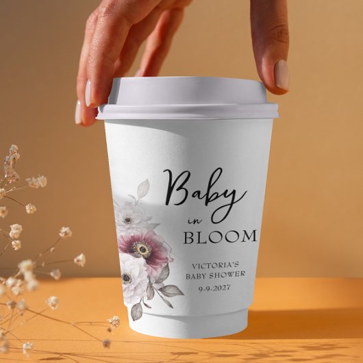 Baby in Bloom Baby shower Papieren Bekers