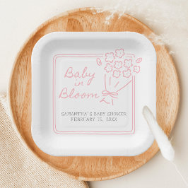 Baby In Bloom Baby Shower Papieren Bordje