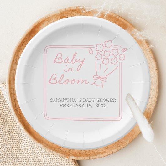 Baby In Bloom Baby Shower Papieren Bordje