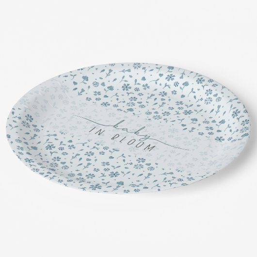 Baby in Bloom baby shower Papieren Bordje (Gekanteld)
