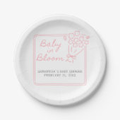 Baby In Bloom Baby Shower Papieren Bordje (Voorkant)