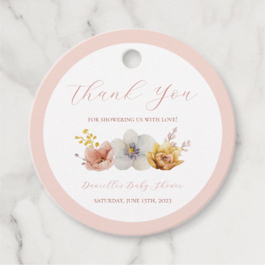 Baby in Bloom Baby shower Party Favor Label (Voorkant)